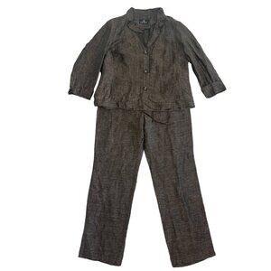 LEBEK Barbara Lebek Pant Suit Jacket Lightweight Suit Brown